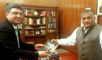 &ldquo;Dr. Rishi gifted his book, Enterprise IoT to General V K Singh, Union Minister of State, Ministry of External Affairs&rdquo;